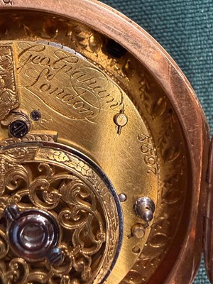 Lot 1 - George Graham, London/Louis Comtesse, London - Open-Faced Cylinder Pocket Watch