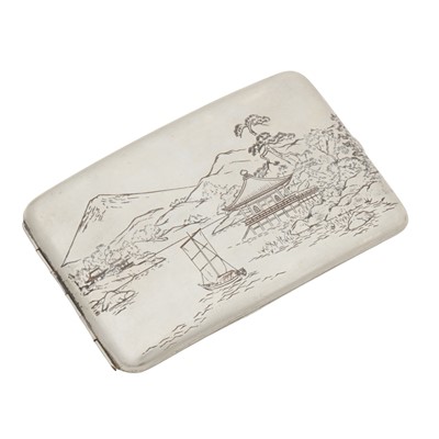 Lot 591 - An early 20th century Japanese silver cigarette case