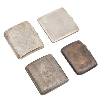 Lot 604 - Four George V sterling silver cigarette cases