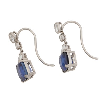 Lot 67 - Bentley & Skinner l A pair of sapphire and diamond earrings, circa 2020