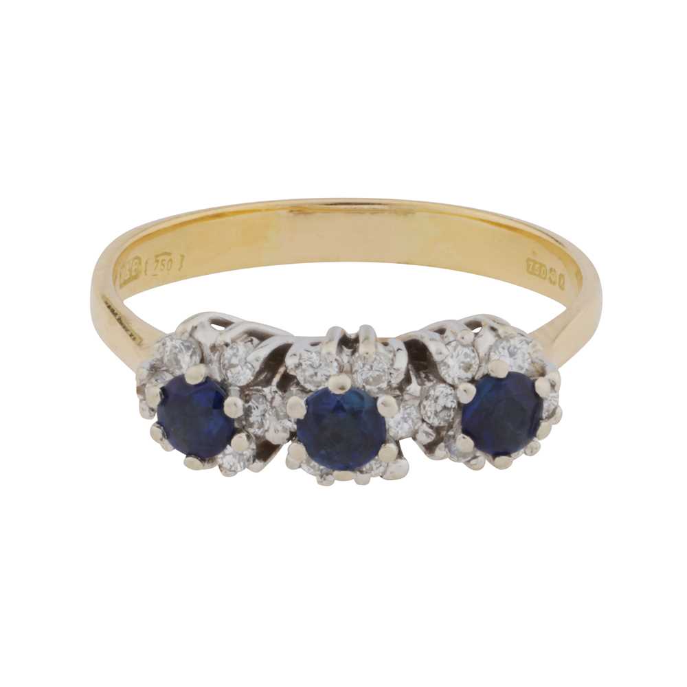 Lot 36 - A sapphire and diamond ring, circa 1982