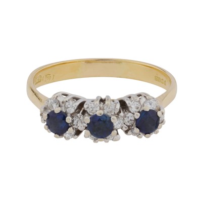 Lot 36 - A sapphire and diamond ring, circa 1982