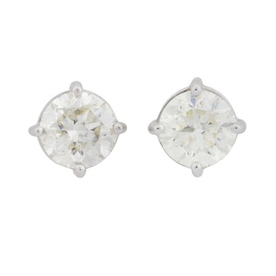 Lot 344 - A pair of diamond stud earrings