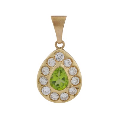 Lot 97 - A peridot and diamond pendant