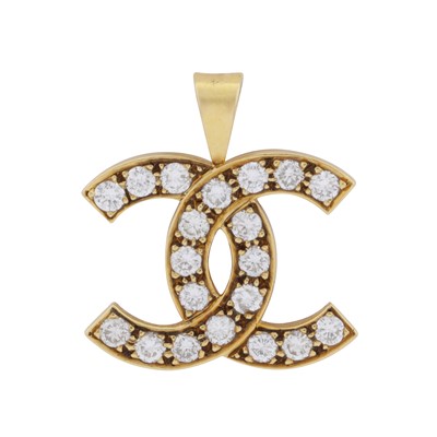 Lot 202 - A double C diamond pendant
