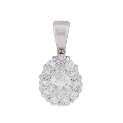 Lot 355 - A diamond drop pendant