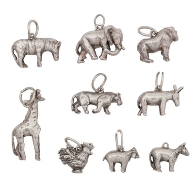 Lot 402 - Nine animal charms