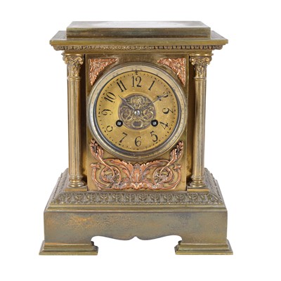Lot 166 - A Victorian Brass Mantel Clock