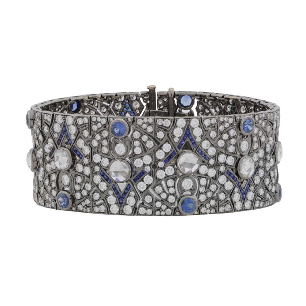 Lot 68 - A sapphire and diamond bracelet
