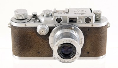 Lot 236 - Chrome Leica III & Elmar Lens