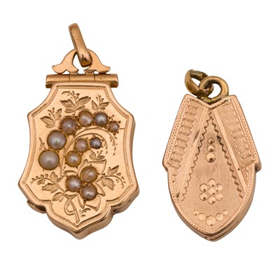 Lot 445 - Two locket pendants
