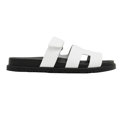 Lot 185 - Hermes White Chypre Sandal - Size 39