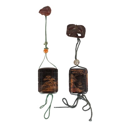 Lot 113 - Two Japanese four-case inro, Edo period, 18th century