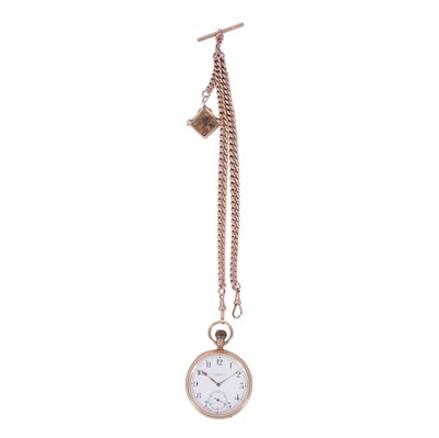 Lot 4 - Longines (T.W.Long & Co Retailed) - Open-Faced Pocket Watch and Chain