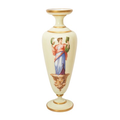 Lot 340 - A late 19th century French opaline glass vase