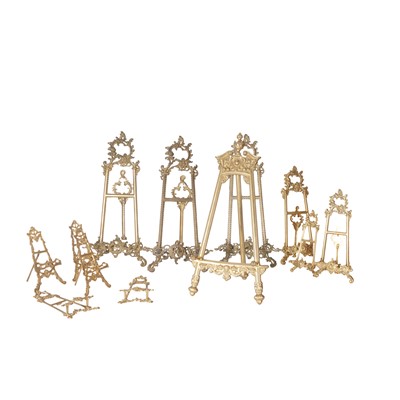 Lot 347 - A collection of gilt-metal display easels