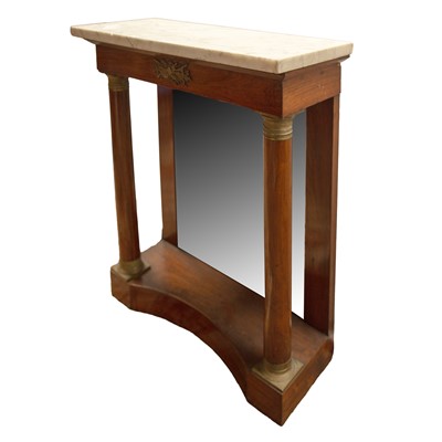 Lot 188 - A small French Empire style mahogany, gilt brass and marble console table