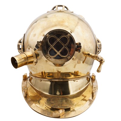 Lot 348 - A Brass U.S. Navy Mark V Diving Helmet, after Morse Diving Equipment Co, Boston