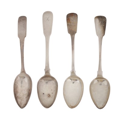 Lot 696 - Four George III – George IV Scottish provincial silver teaspoons