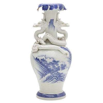 Lot 30 - A Japanese Hirado 'dragon' vase, Meiji period, late 19th century