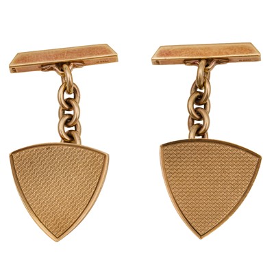 Lot 354 - A pair of gold cufflinks, circa 1972