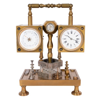 Lot 164 - An unusual early 20th Century gilt-brass desk compendium clock