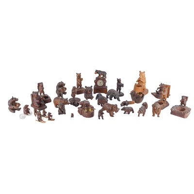 Lot 141 - A Large Collection of Swiss Black Forest Carved Wooden Bears