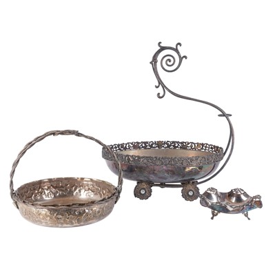 Lot 138 - Three silver-plated tableware items