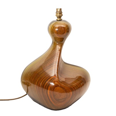 Lot 240 - A lacquered laminated wood table lamp by Chris Wallis