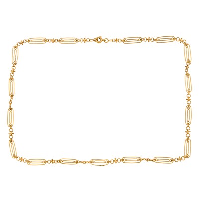 Lot 357 - A fancy-link chain necklace