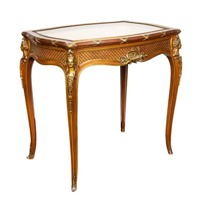 Lot 204 - A French ormulu mounted kingwood bijouterie table