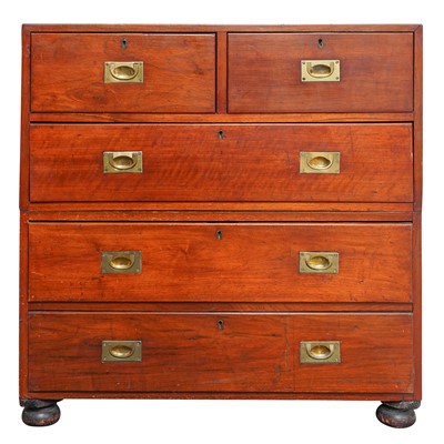 Lot 197 - A mahogany military campaign chest