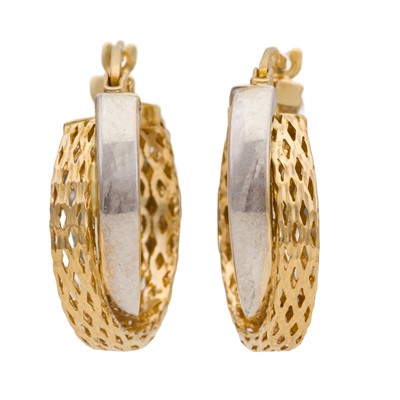 Lot 293 - A pair of hoop earrings