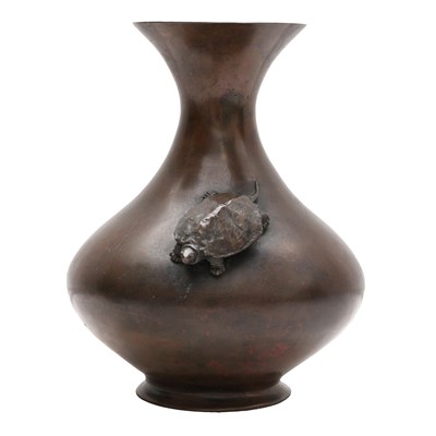 Lot 98 - A Japanese bronze 'turtle' vase, Meiji period