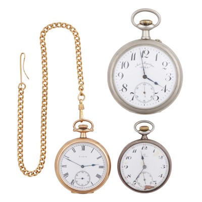 Lot 519 - A Doxa nickel cased keyless wind open-faced Goliath pocket watch