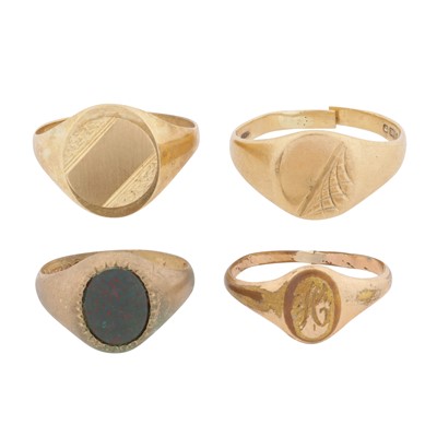 Lot 182 - A collection of four signet rings