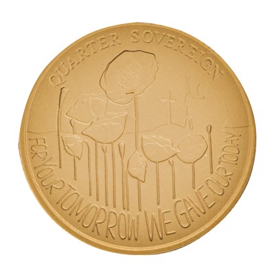 Lot 75 - Gold Matt Proof Quarter Sovereign Coin