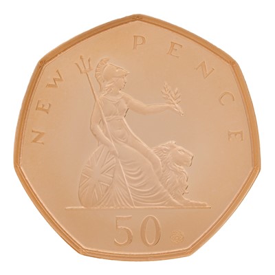 Lot 54 - '50 Years Of The 50p' Gold Proof Coin
