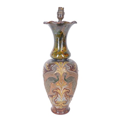 Lot 326 - A large Doulton Lambeth double gourd shaped vase