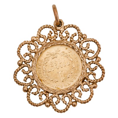 Lot 298 - A coin pendant