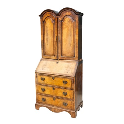 Lot 181 - A George I style walnut bureau-bookcase