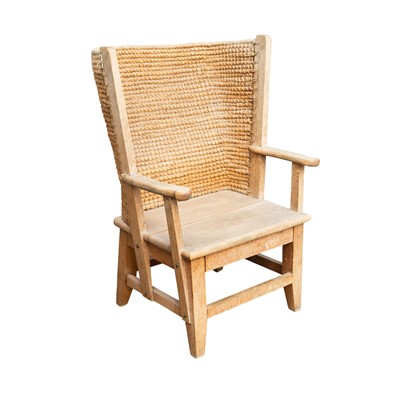 Lot 213 - A Scottish beech and straw Child's Orkney armchair by Frank R Turmeau