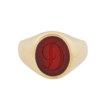 Lot 216 - A carnelian signet ring, circa 1947