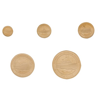 Lot 132 - 80th Anniversary Dunkirk Gold Five Coin Set