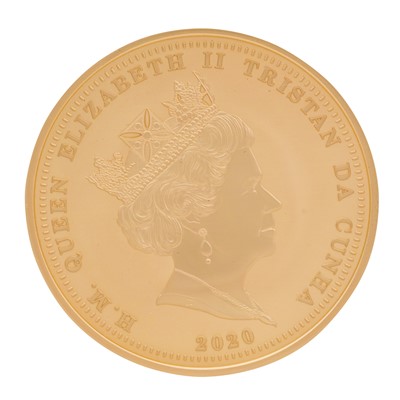 Lot 100 - Five Ounce Fifty Pound Gold Proof Coin Dunkirk 80th Anniversary