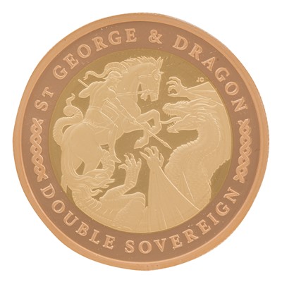 Lot 119 - Bi Metal George & Dragon Double Sovereign Proof Gold Coin