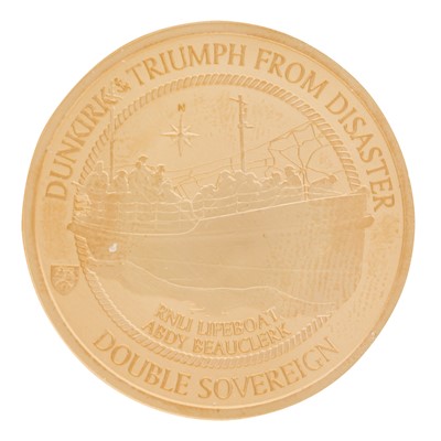Lot 121 - Gold Double Sovereign Proof Coin, Dunkirk 80th Anniversary
