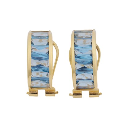 Lot 36 - A pair of gem-set earrings