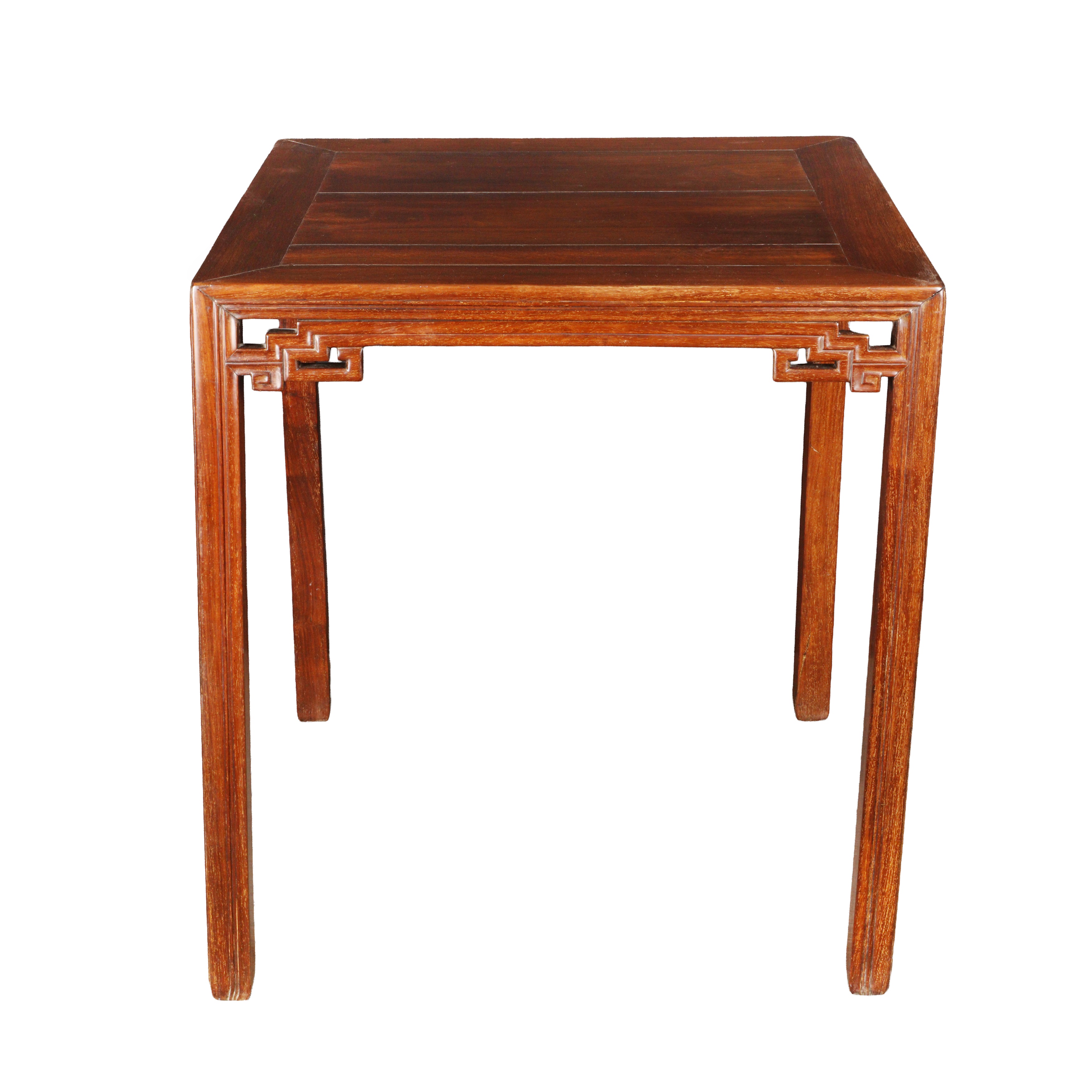 Lot 172 - A Chinese hongmu square-form table, fangzhuo,