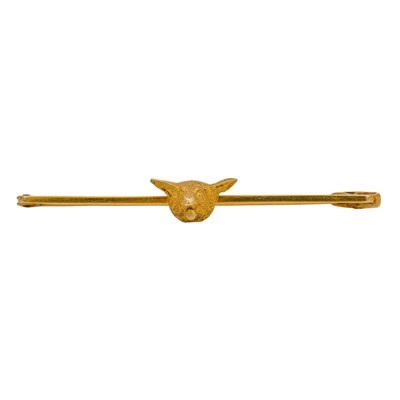 Lot 309 - A fox head bar brooch